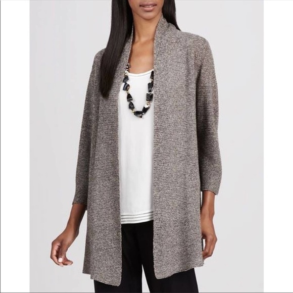 Eileen Fisher Linen lightweight open cardigan - Picture 1 of 6